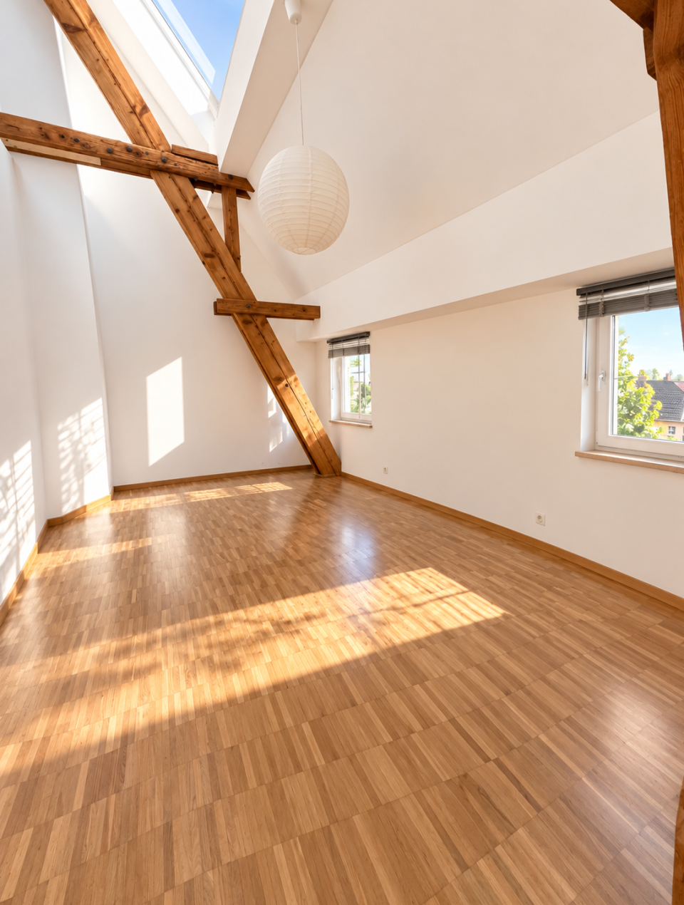 Helles Dachgeschoss mit Holzbalken